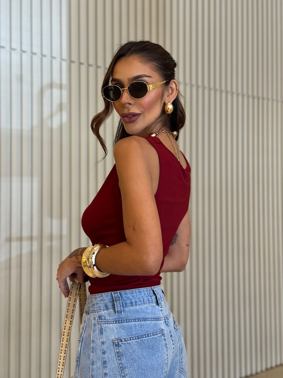 BLUSA RENATA CAVADA VINHO