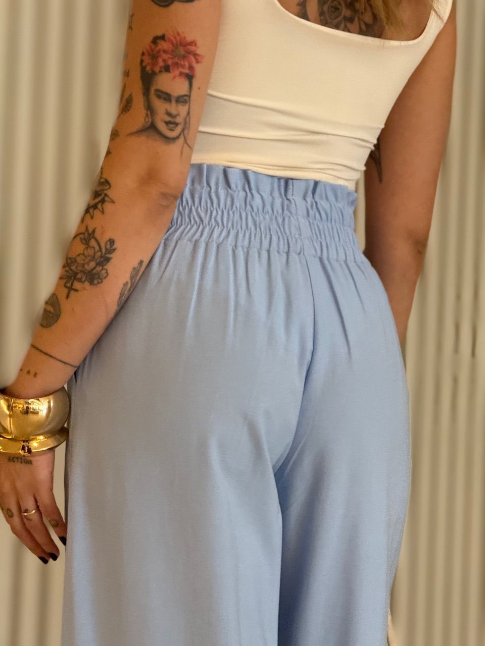 CALÇA ROBERTA LASTEX AZUL