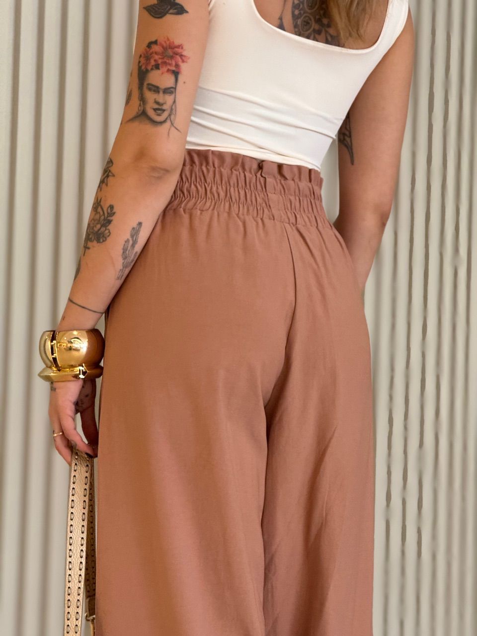 CALÇA ROBERTA LASTEX CAPUCCINO 