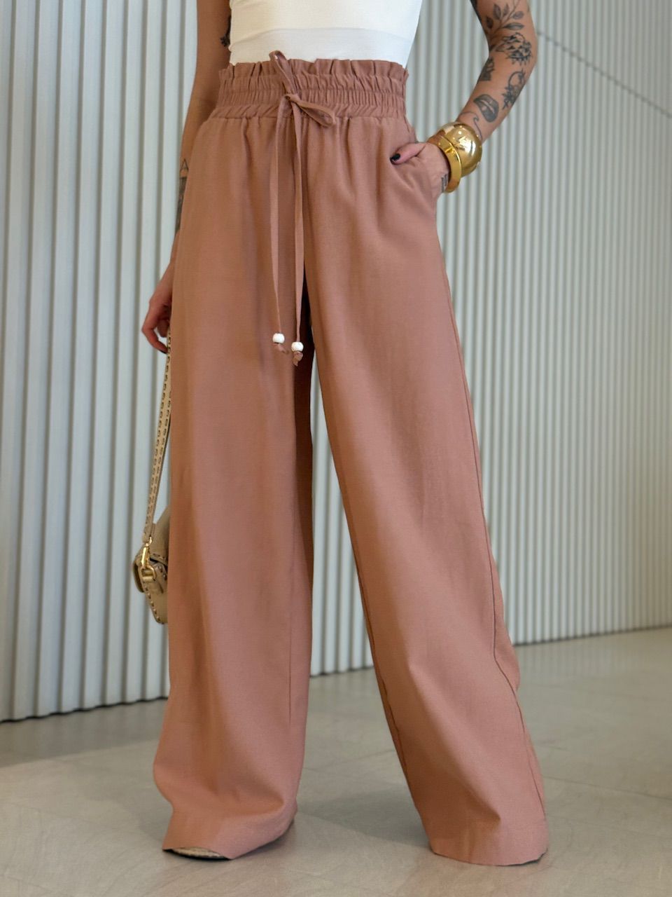 CALÇA ROBERTA LASTEX CAPUCCINO - 0071390125 - CAROLLA FERRARO