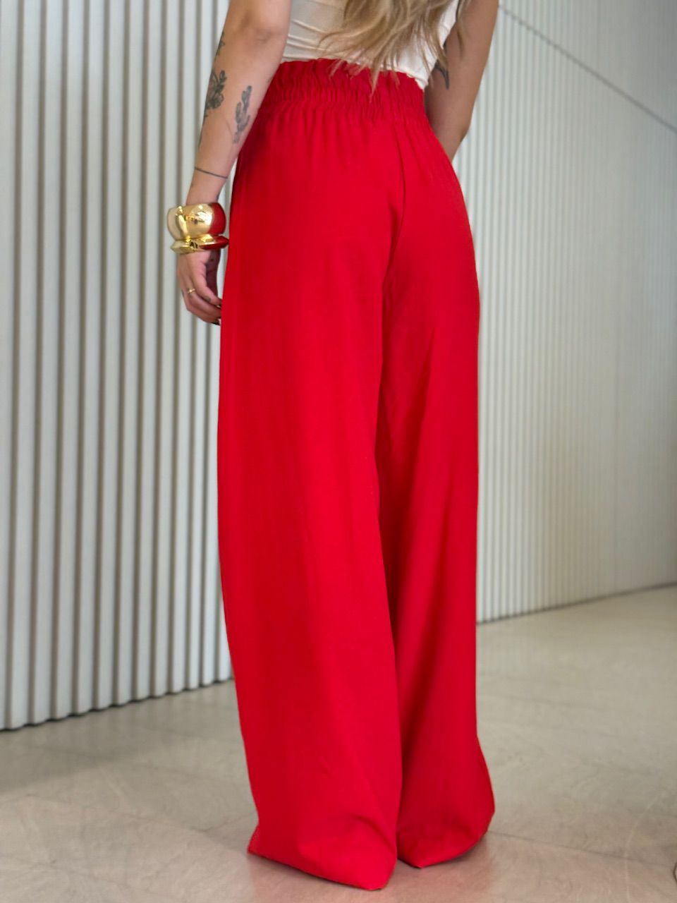 CALÇA ROBERTA LASTEX VERMELHO