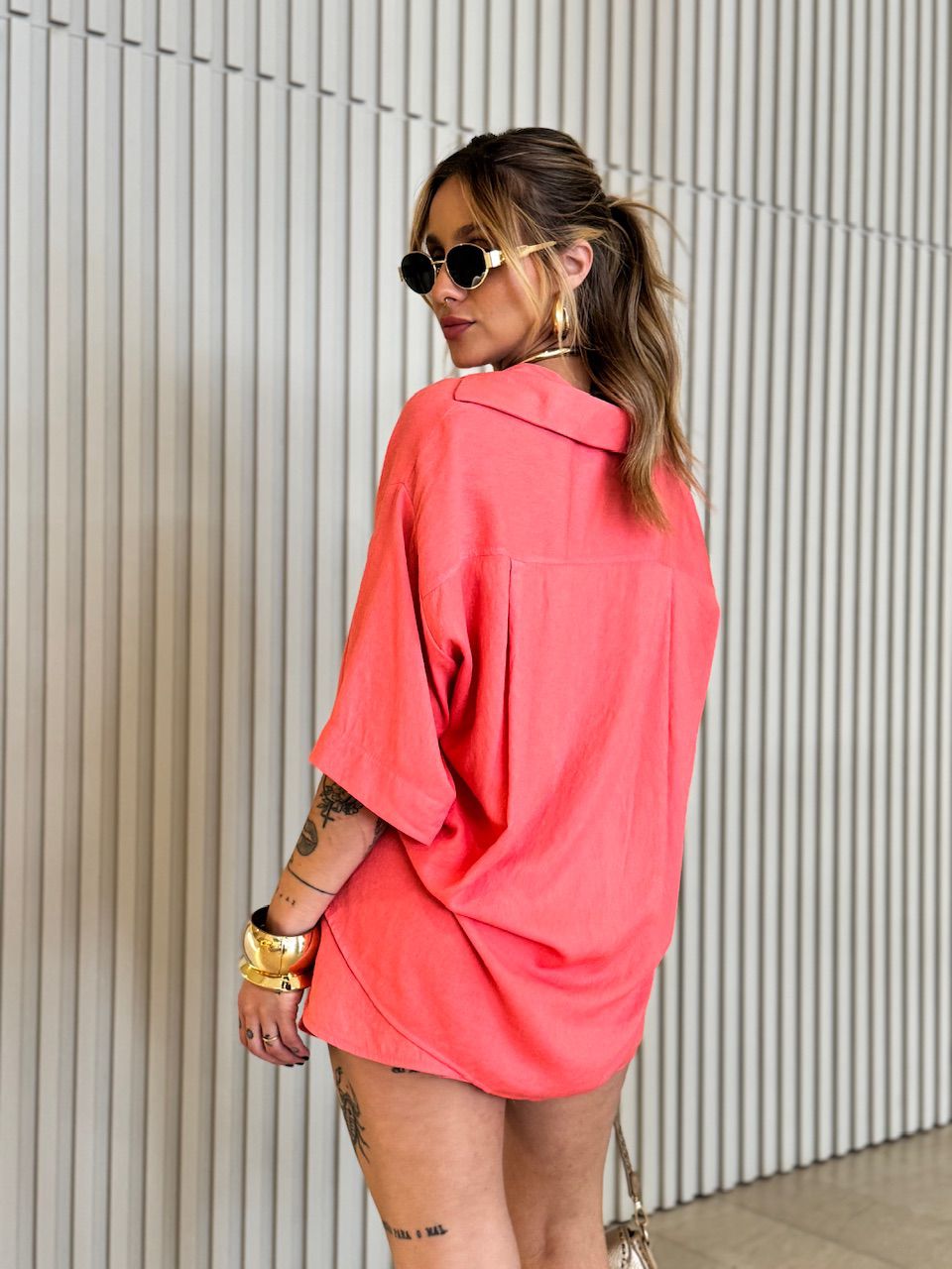 CONJUNTO ANIE CAMISA SHORT SALMÃO