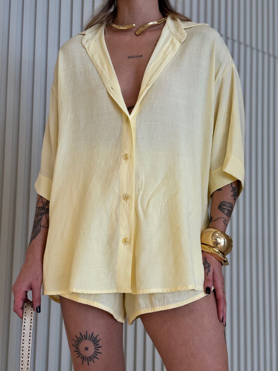 CONJUNTO ANIE CAMISA SHORT YELLOW BUTTER