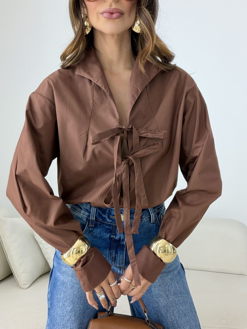 BODY MONALISA AMARRAÇÃO MARROM - 0079200054 - CAROLLA FERRARO