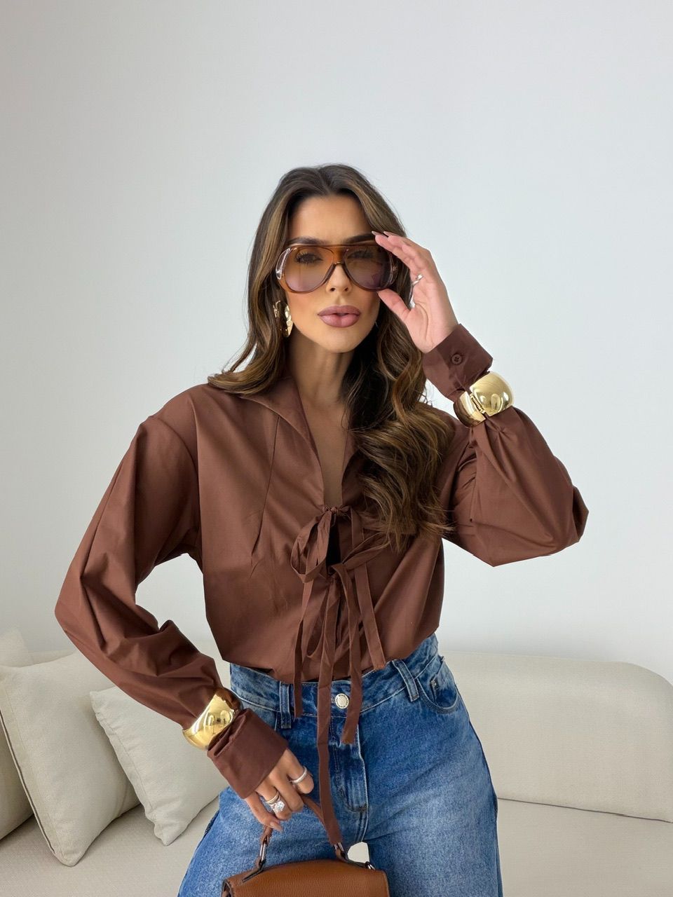 BODY MONALISA AMARRAÇÃO MARROM