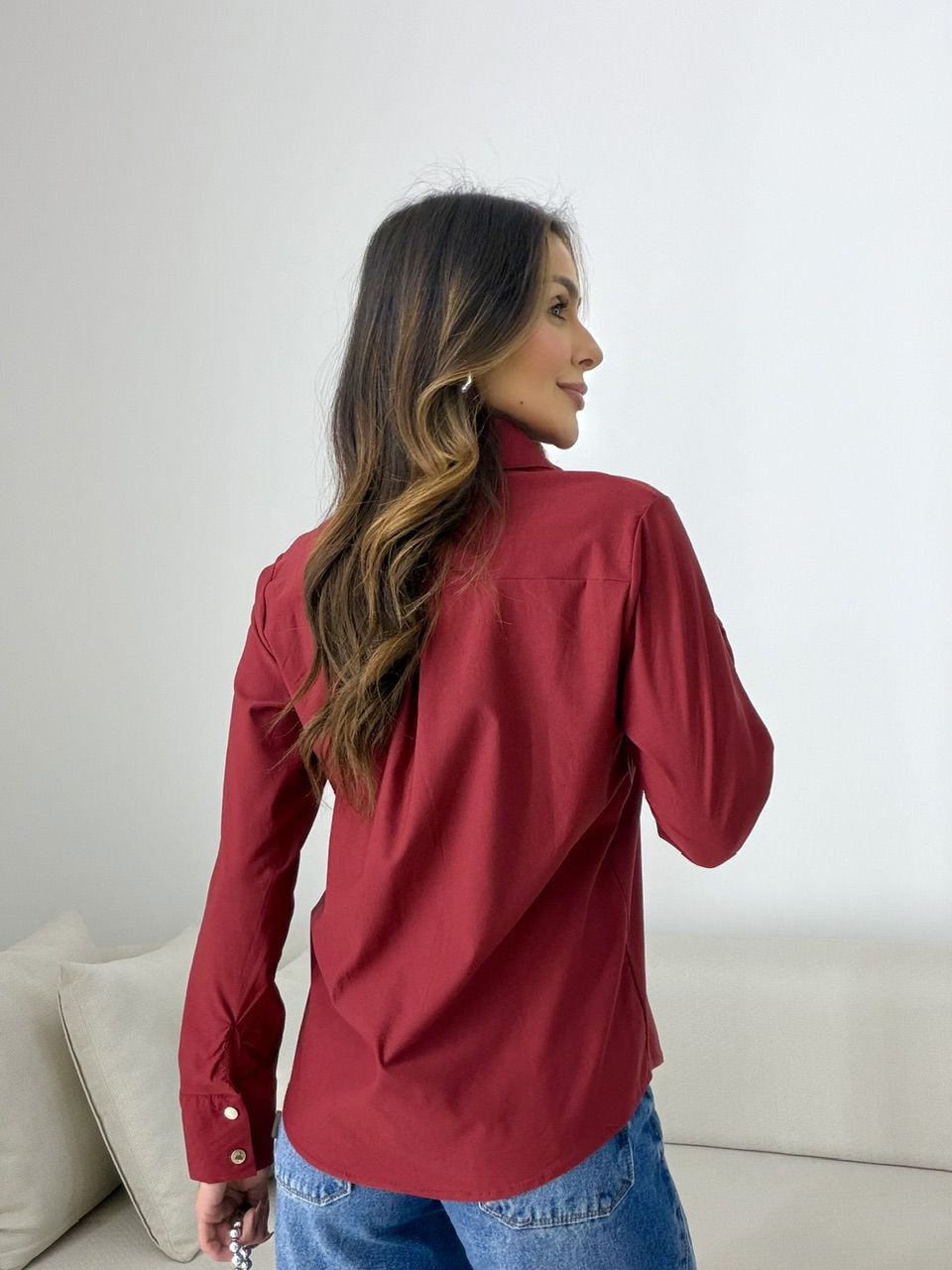 CAMISA ANA JULIA ZÍPER VINHO