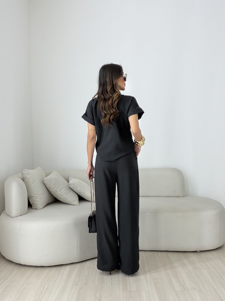 CALÇA ANA LIVIA LASTEX PRETA