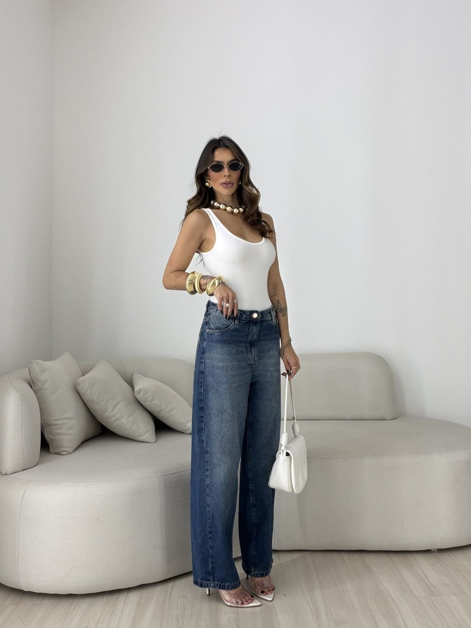 CALÇA AURORA BALLOON JEANS ESCURO