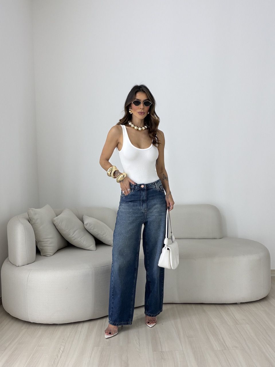 CALÇA AURORA BALLOON JEANS ESCURO