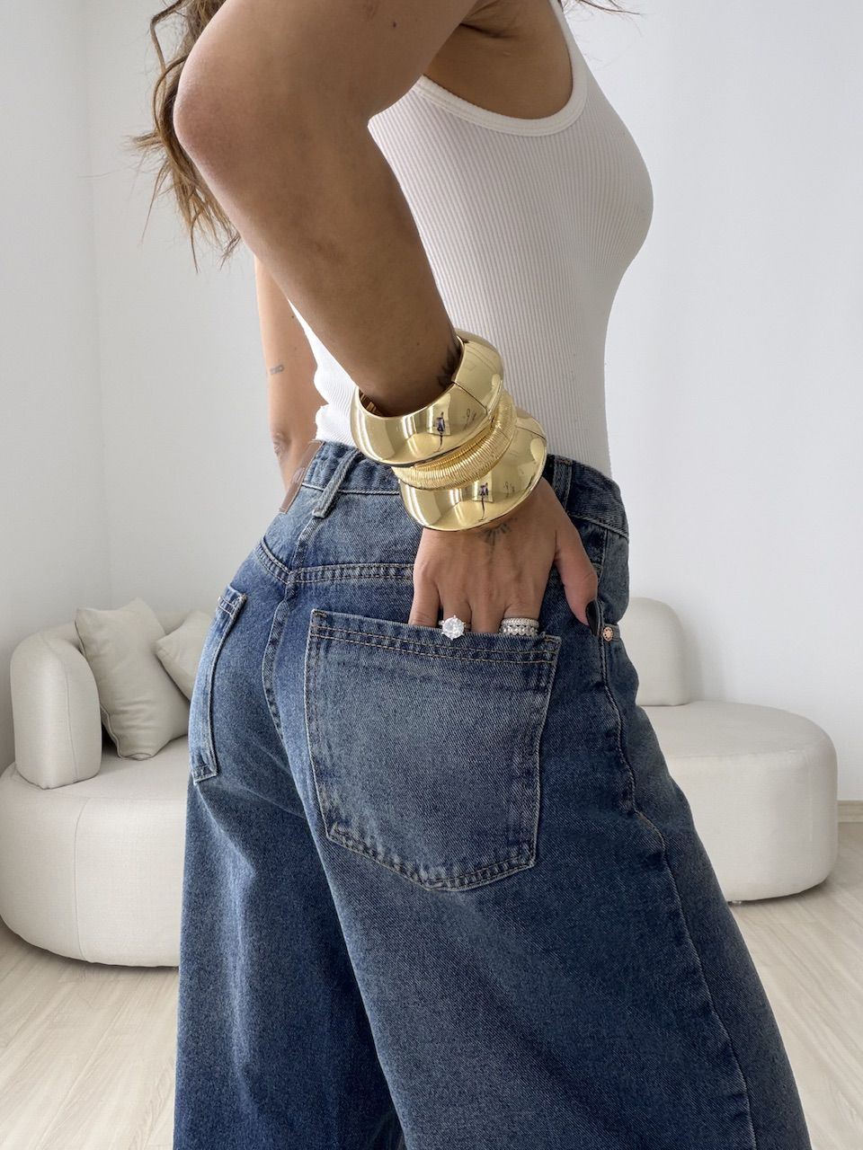 CALÇA AURORA BALLOON JEANS ESCURO