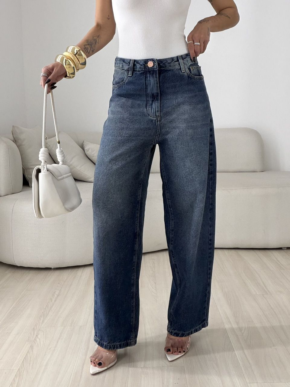 CALÇA AURORA BALLOON JEANS ESCURO