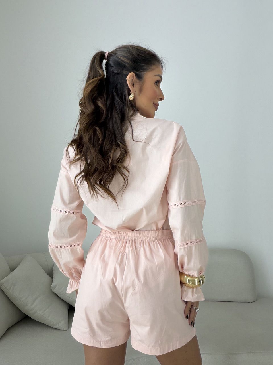 CONJUNTO SANDRA CAMISA SHORT ROSA