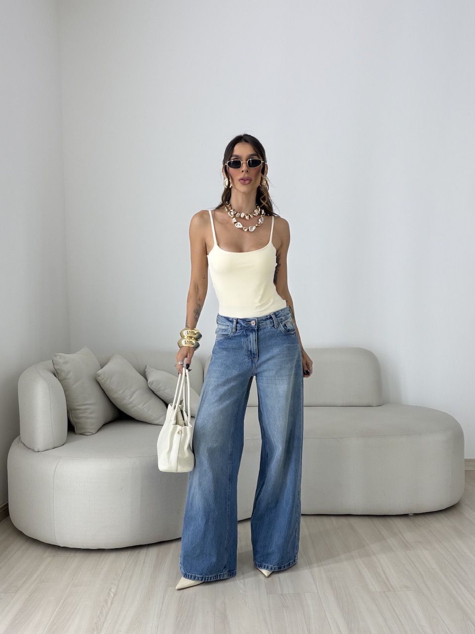 BLUSA SUZANE ALCINHA CREME