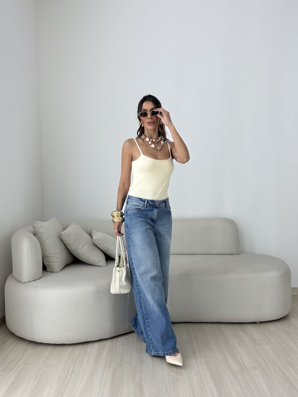 BLUSA SUZANE ALCINHA CREME
