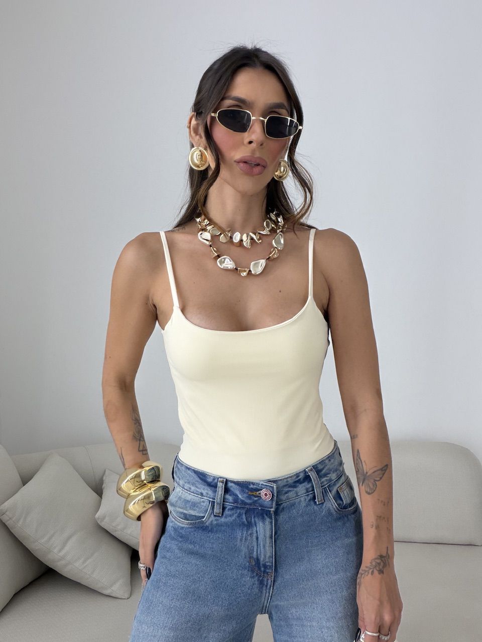 BLUSA SUZANE ALCINHA CREME