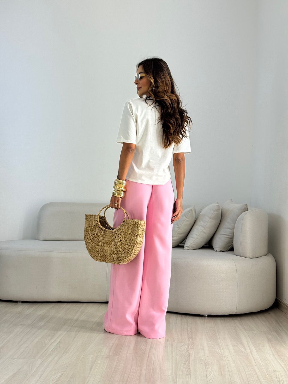 CALÇA LAILA ALFAIATARIA ROSA