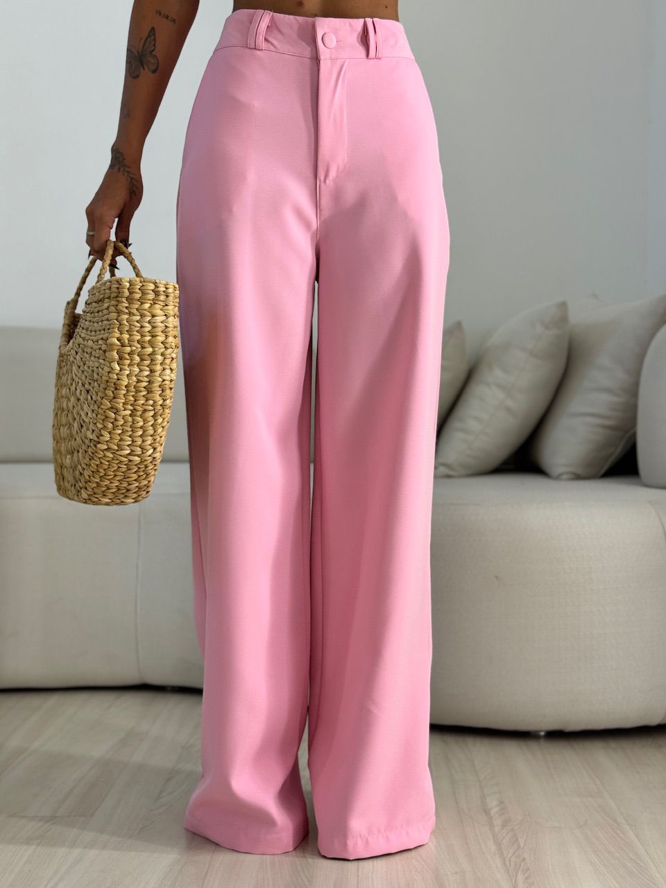 CALÇA LAILA ALFAIATARIA ROSA - 0070800031 - CAROLLA FERRARO