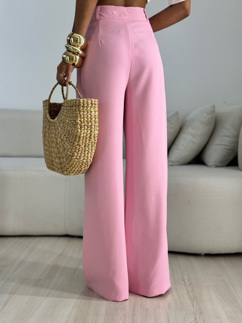 CALÇA LAILA ALFAIATARIA ROSA