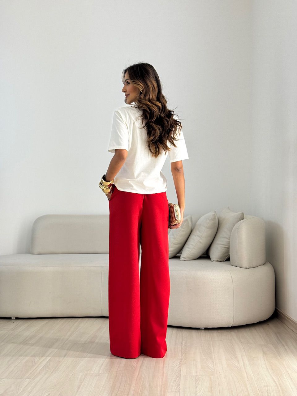 CALÇA LAILA ALFAIATARIA VERMELHA