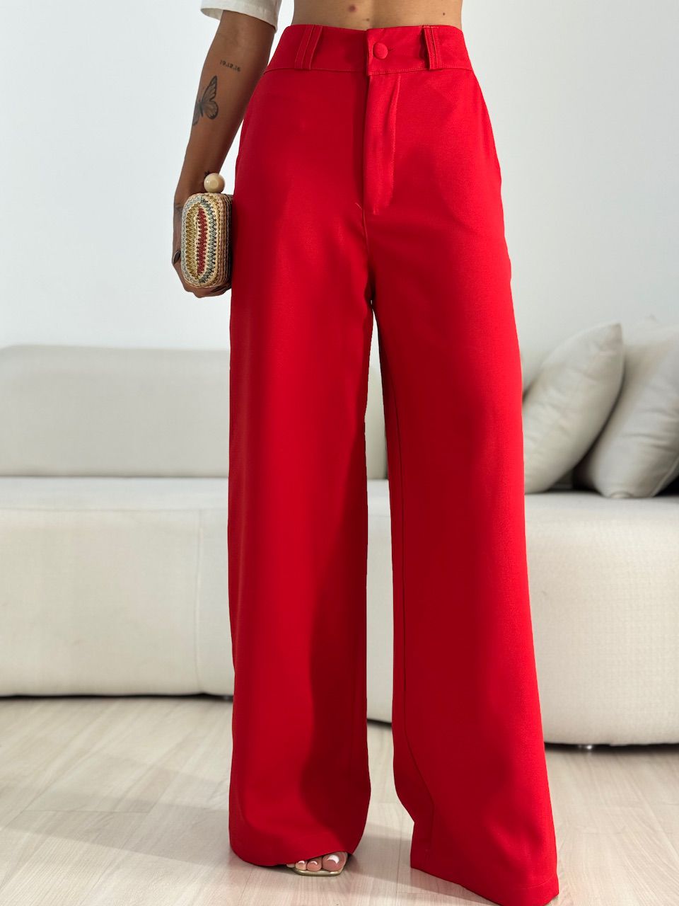CALÇA LAILA ALFAIATARIA VERMELHA - 0070800007 - CAROLLA FERRARO