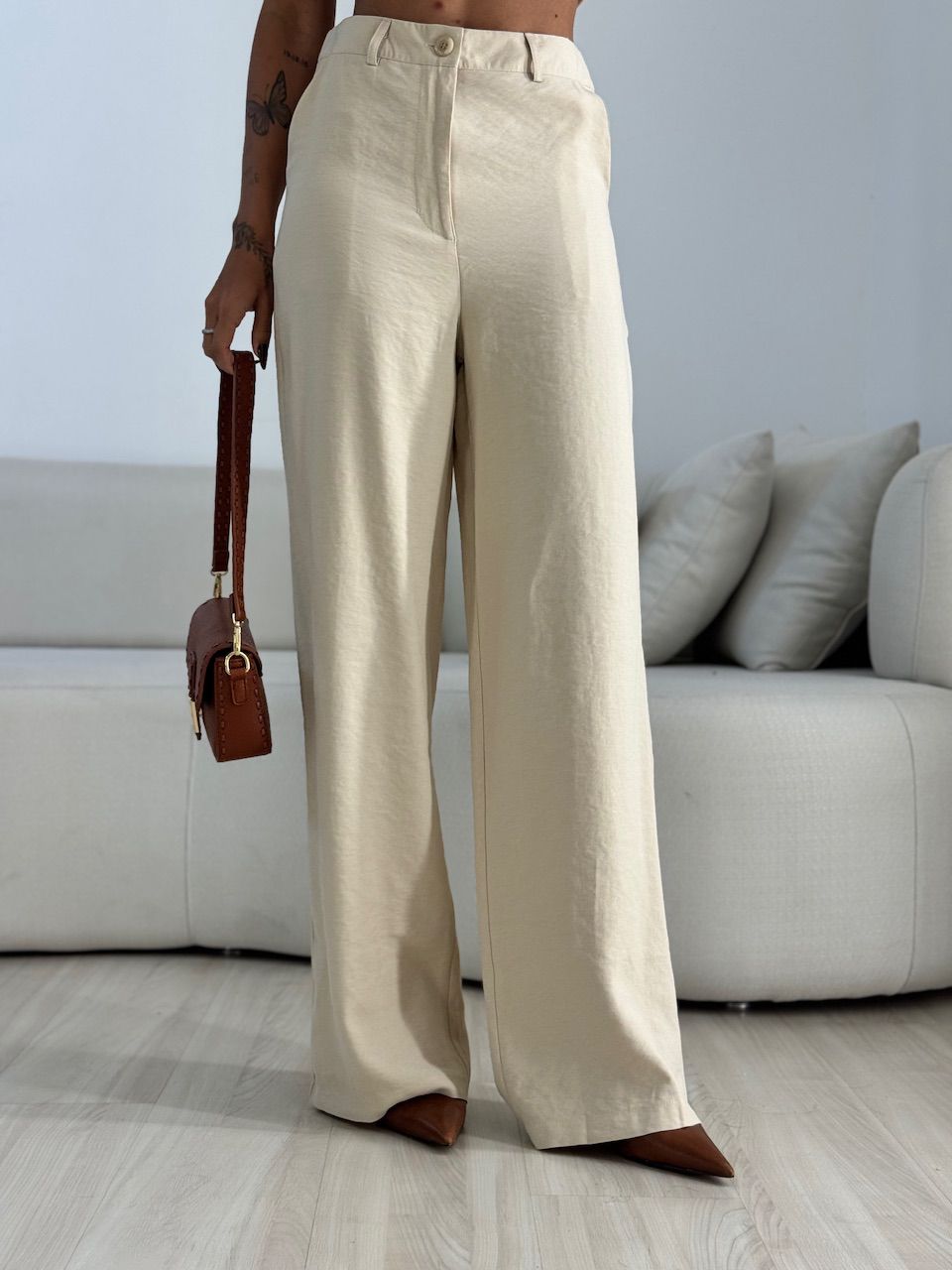 CONJUNTO ELIANE CAMISA AMARRAÇÃO AREIA