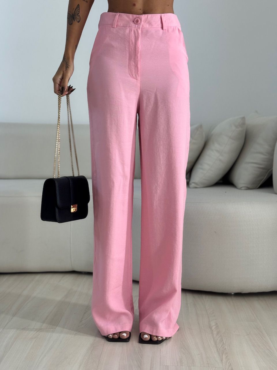 CONJUNTO ELIANE CAMISA AMARRAÇÃO ROSA