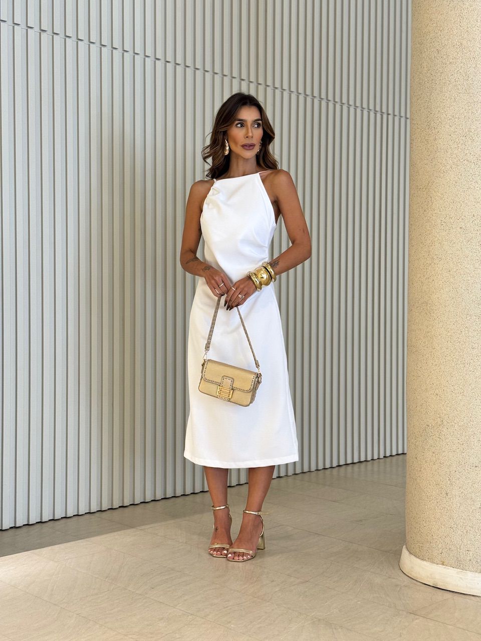 VESTIDO ANA ELISA LONGUETE OFF - 0070750326 - CAROLLA FERRARO