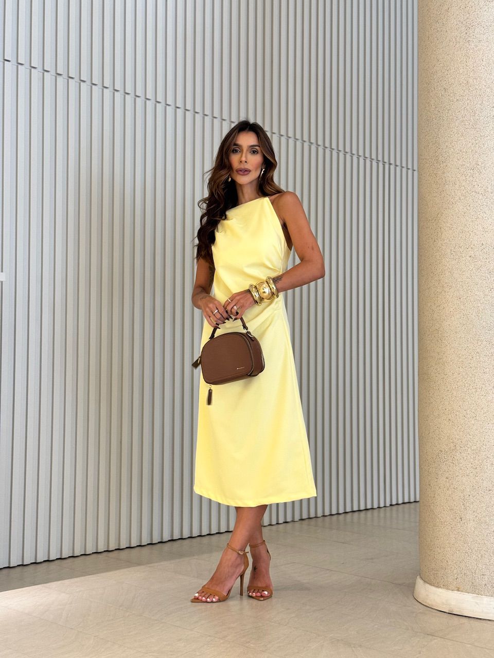 VESTIDO ANA ELISA LONGUETE YELLOW BUTTER - 0070750... - CAROLLA FERRARO