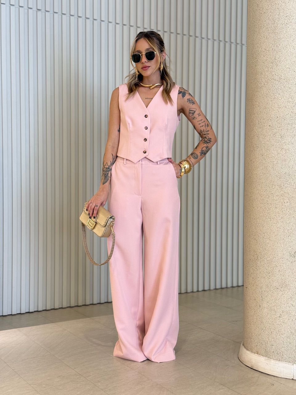 CONJUNTO VIRGÍNIA CALÇA BABY PINK - 0060780366 - CAROLLA FERRARO