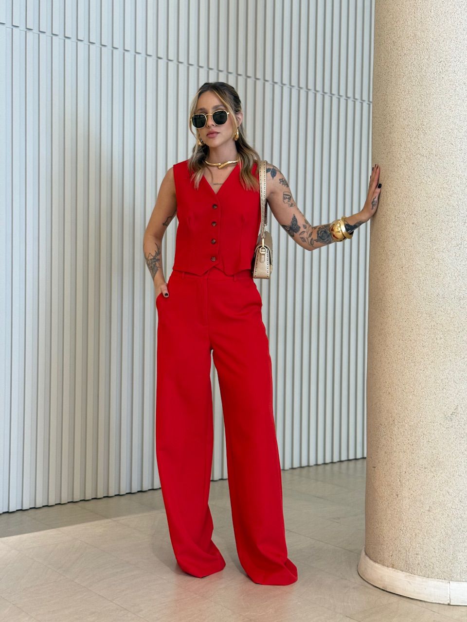 CONJUNTO VIRGÍNIA CALÇA VERMELHO