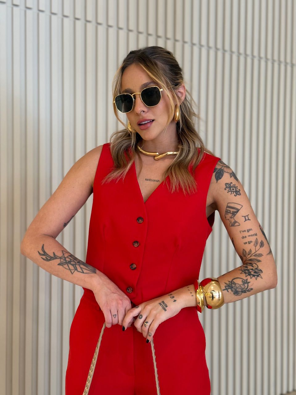 CONJUNTO VIRGÍNIA CALÇA VERMELHO