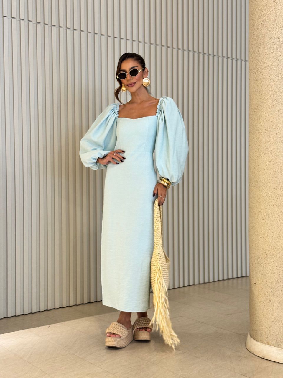 VESTIDO CF CHARLOTTE BABY BLUE - 0056580365 - CAROLLA FERRARO