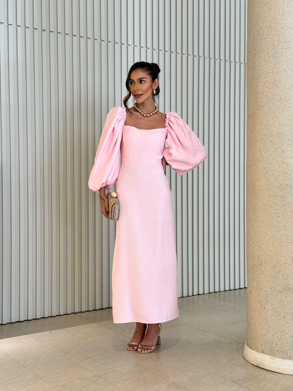 VESTIDO CF CHARLOTTE BABY PINK - 0056580366 - CAROLLA FERRARO