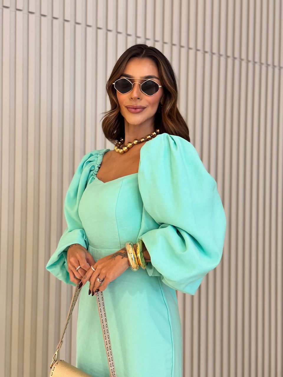 VESTIDO CF CHARLOTTE VERDE AGUA