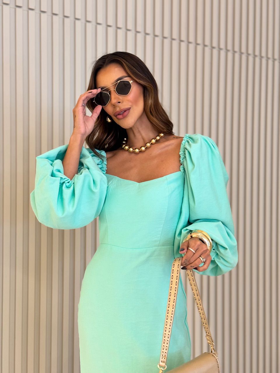 VESTIDO CF CHARLOTTE VERDE AGUA