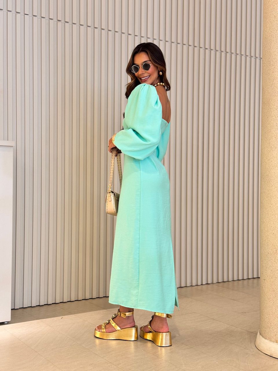 VESTIDO CF CHARLOTTE VERDE AGUA