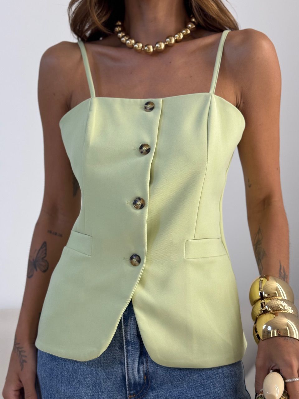 BLUSA LUNA ALFAIATARIA VERDE