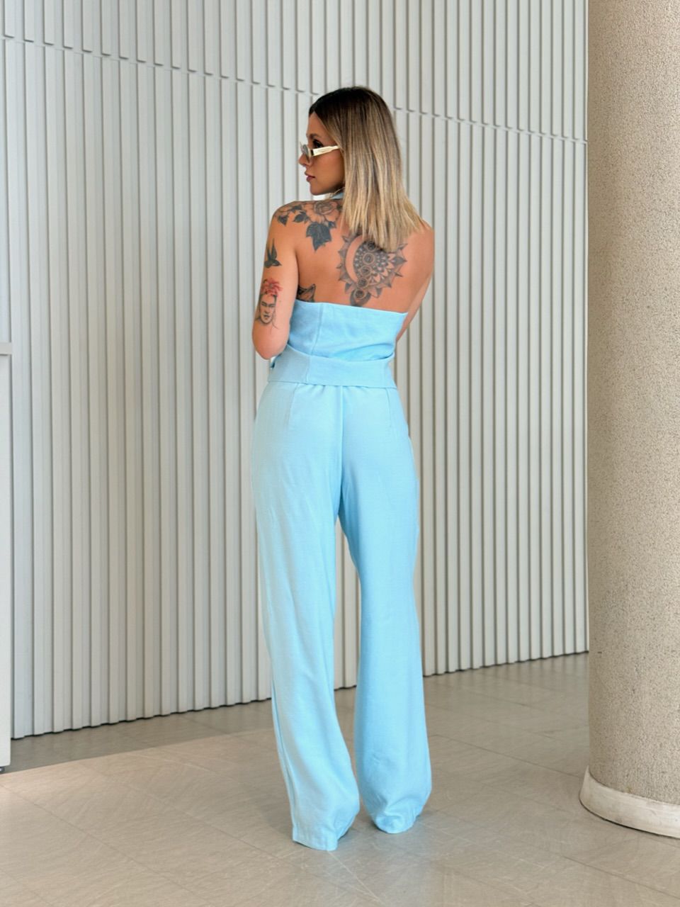 CONJUNTO MARCELA GOLA FRENTE ÚNICA AZUL