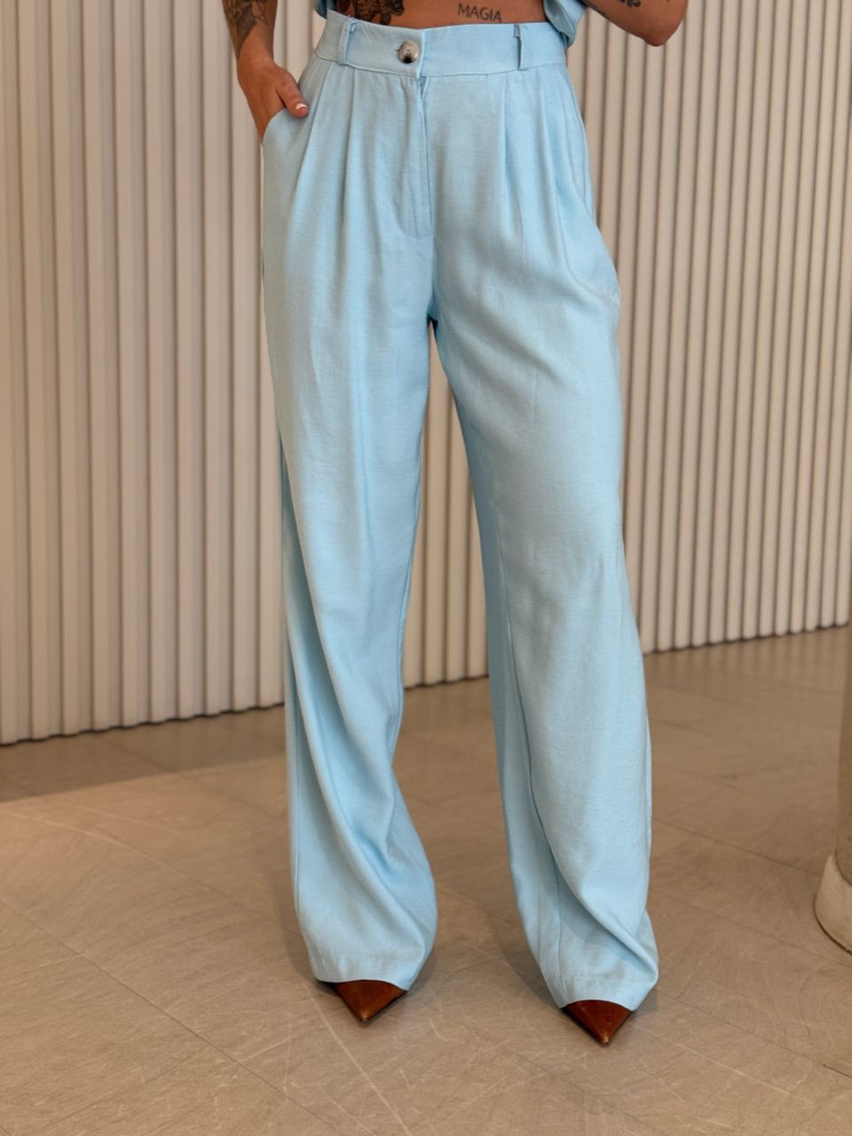 CONJUNTO MARCELA GOLA FRENTE ÚNICA AZUL