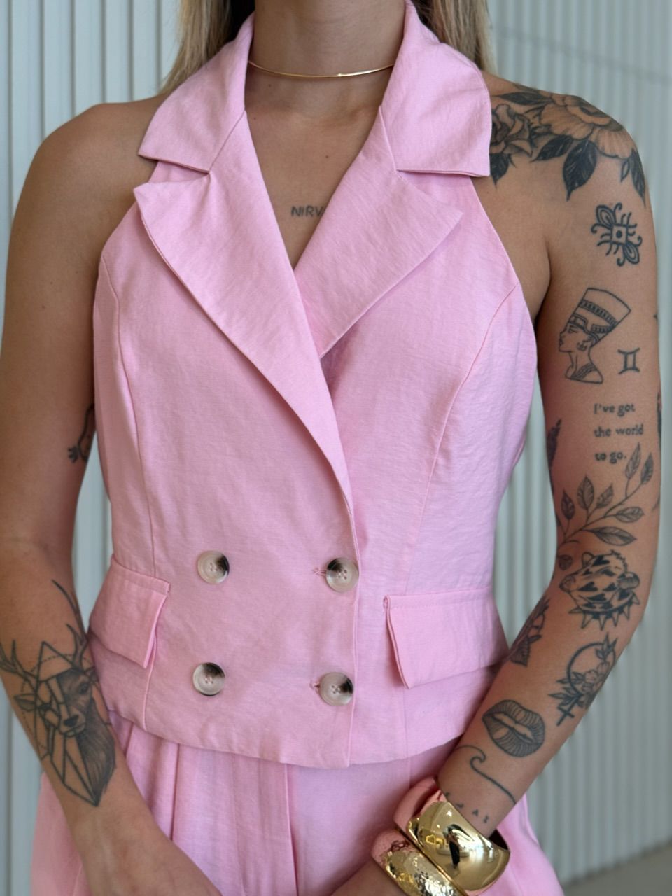 CONJUNTO MARCELA GOLA FRENTE ÚNICA ROSA