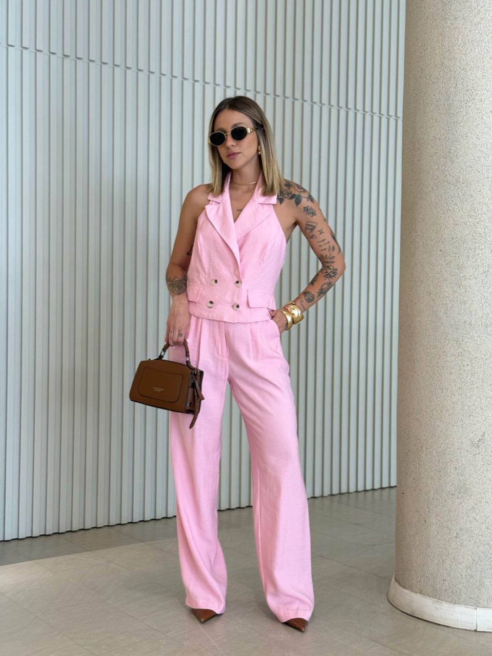 CONJUNTO MARCELA GOLA FRENTE ÚNICA ROSA