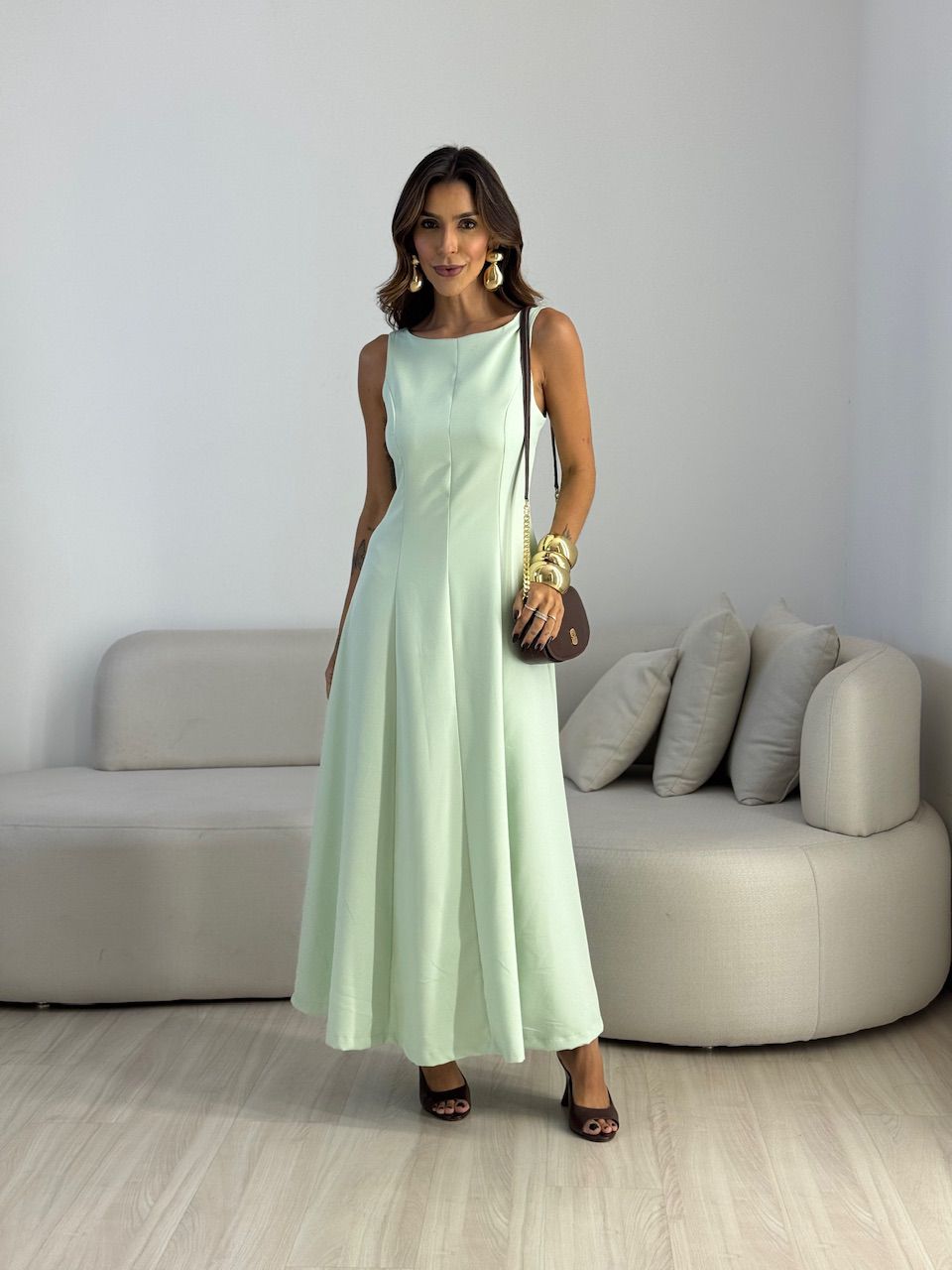 VESTIDO BEATRIZ LONGO BABY GREEN - 0072170400 - CAROLLA FERRARO