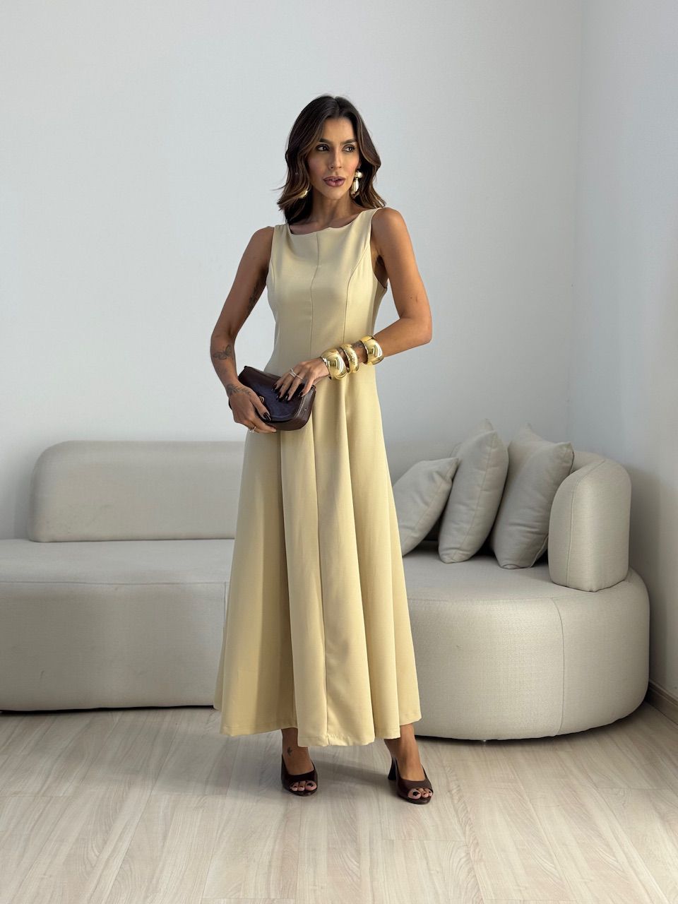 VESTIDO BEATRIZ LONGO NUDE