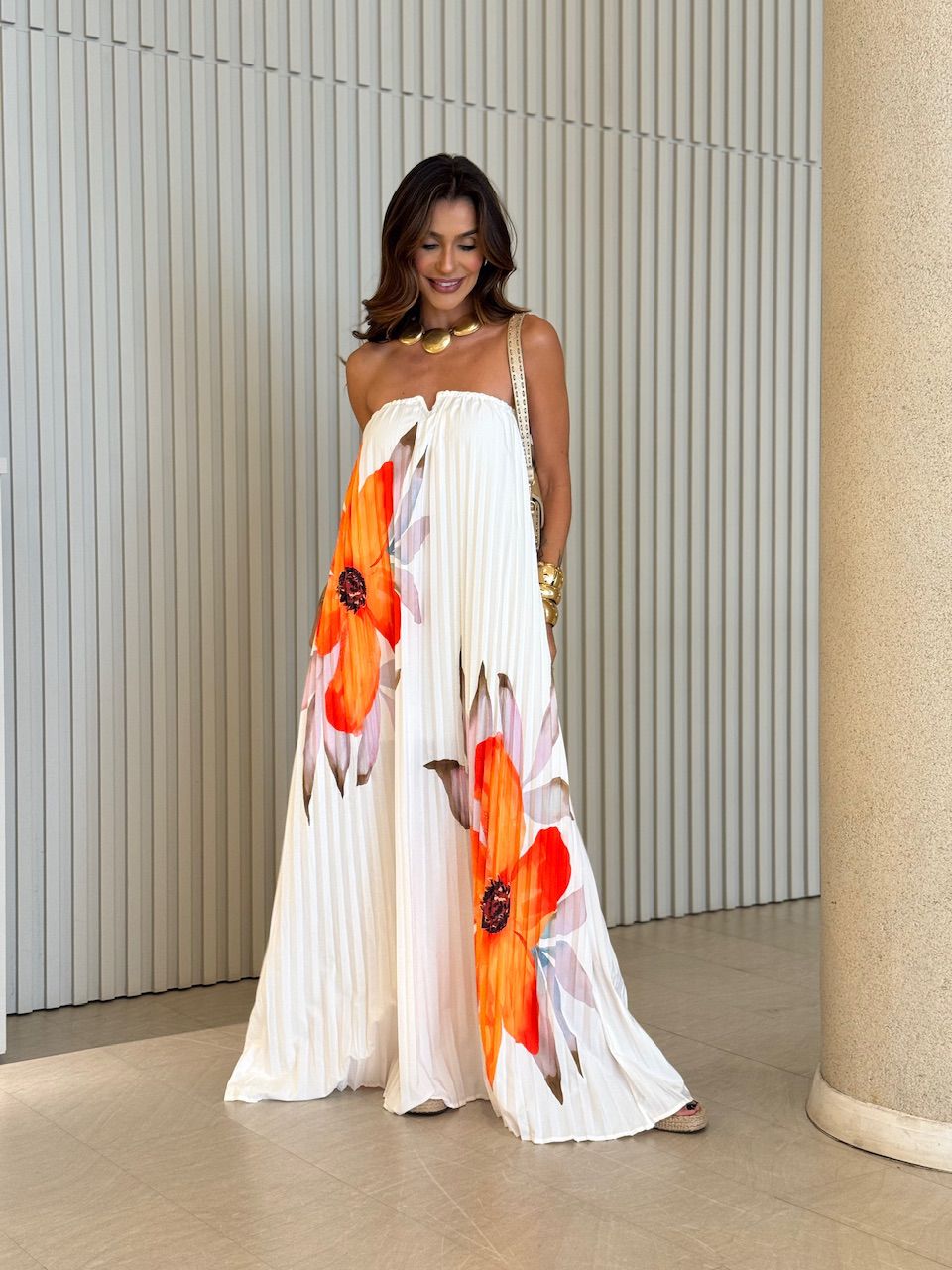 VESTIDO ELIZABETH PLISSADO ESTAMPADO OFF