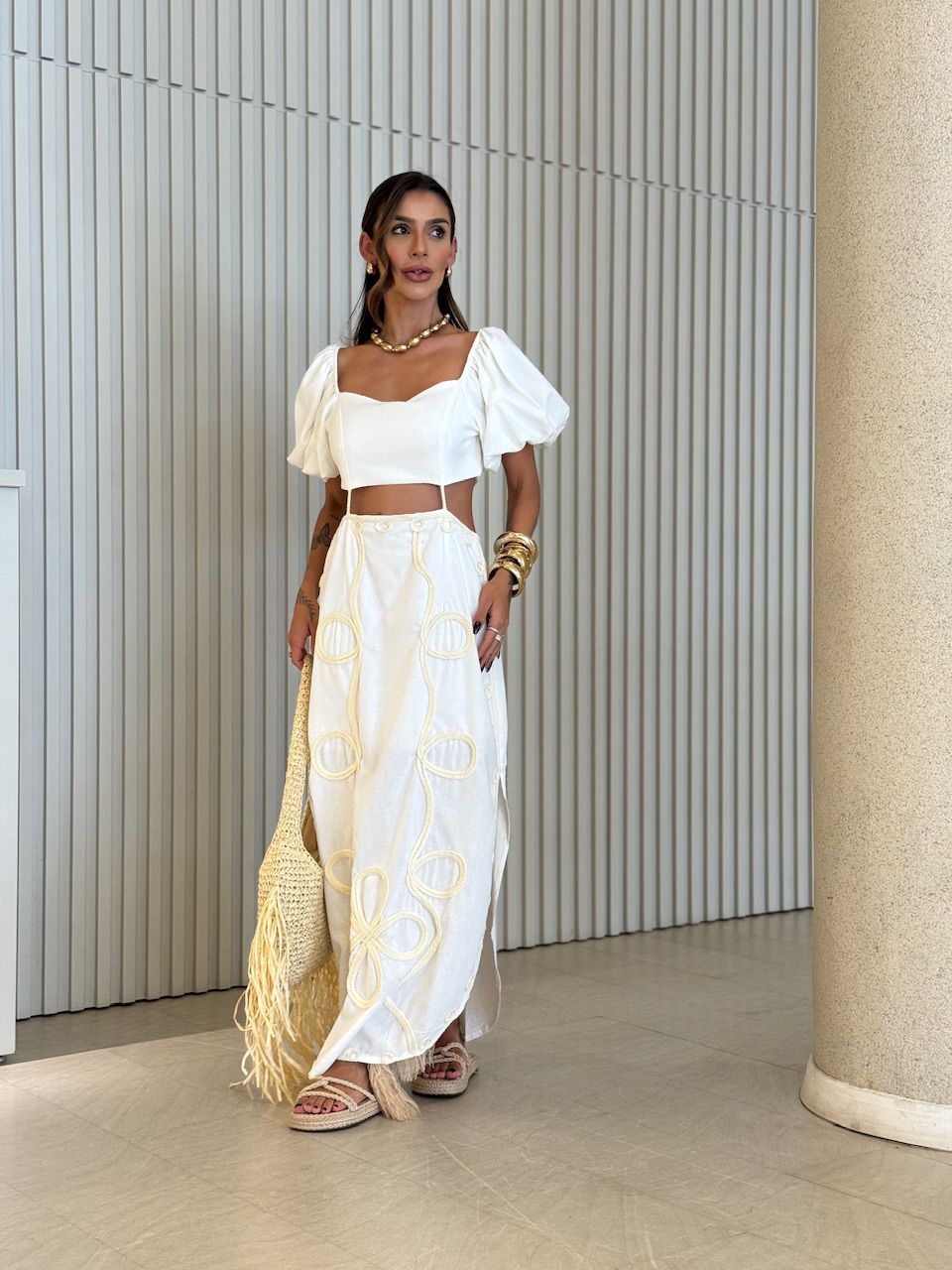 VESTIDO EMILIA BORDADO OFF - 0073170048 - CAROLLA FERRARO