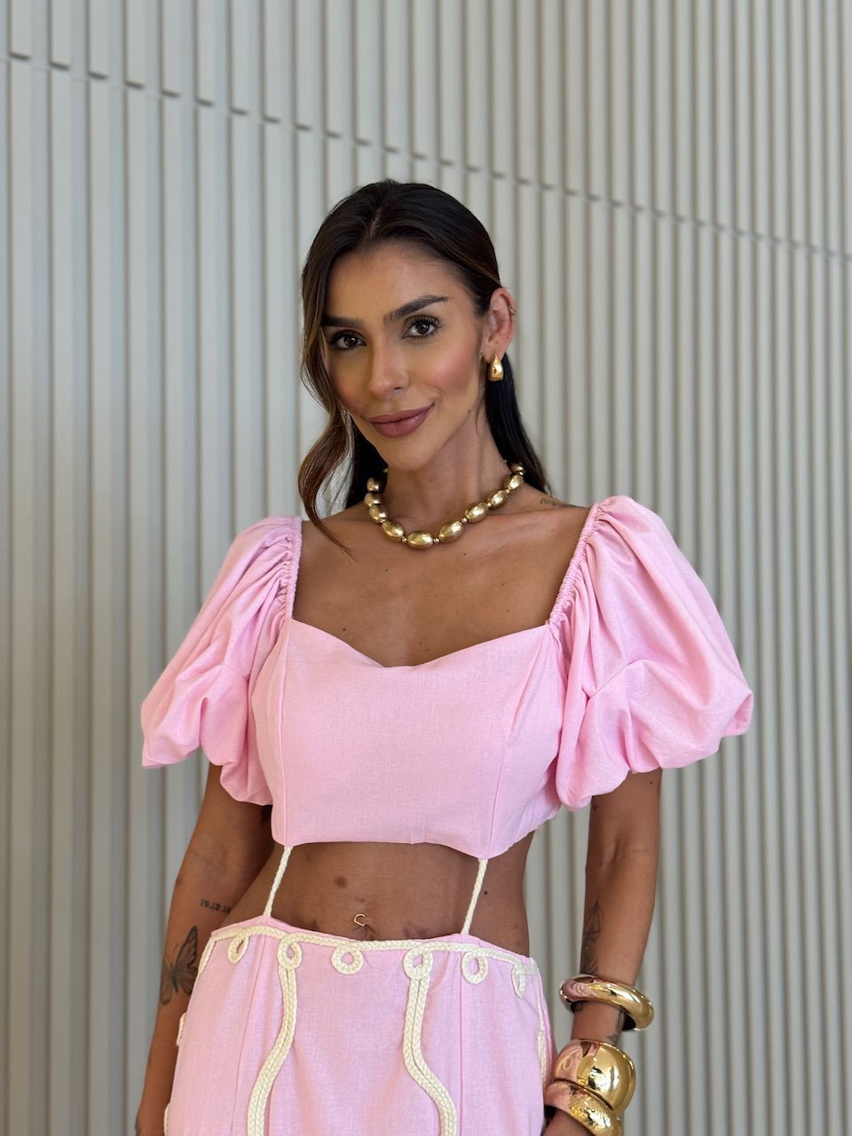 VESTIDO EMILIA BORDADO ROSA