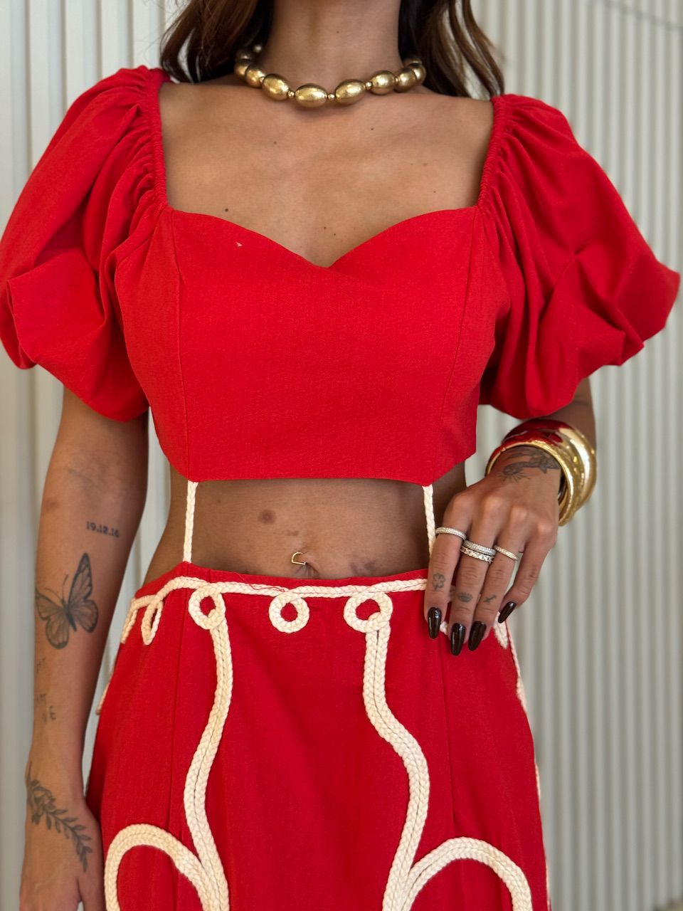 VESTIDO EMILIA BORDADO VERMELHO