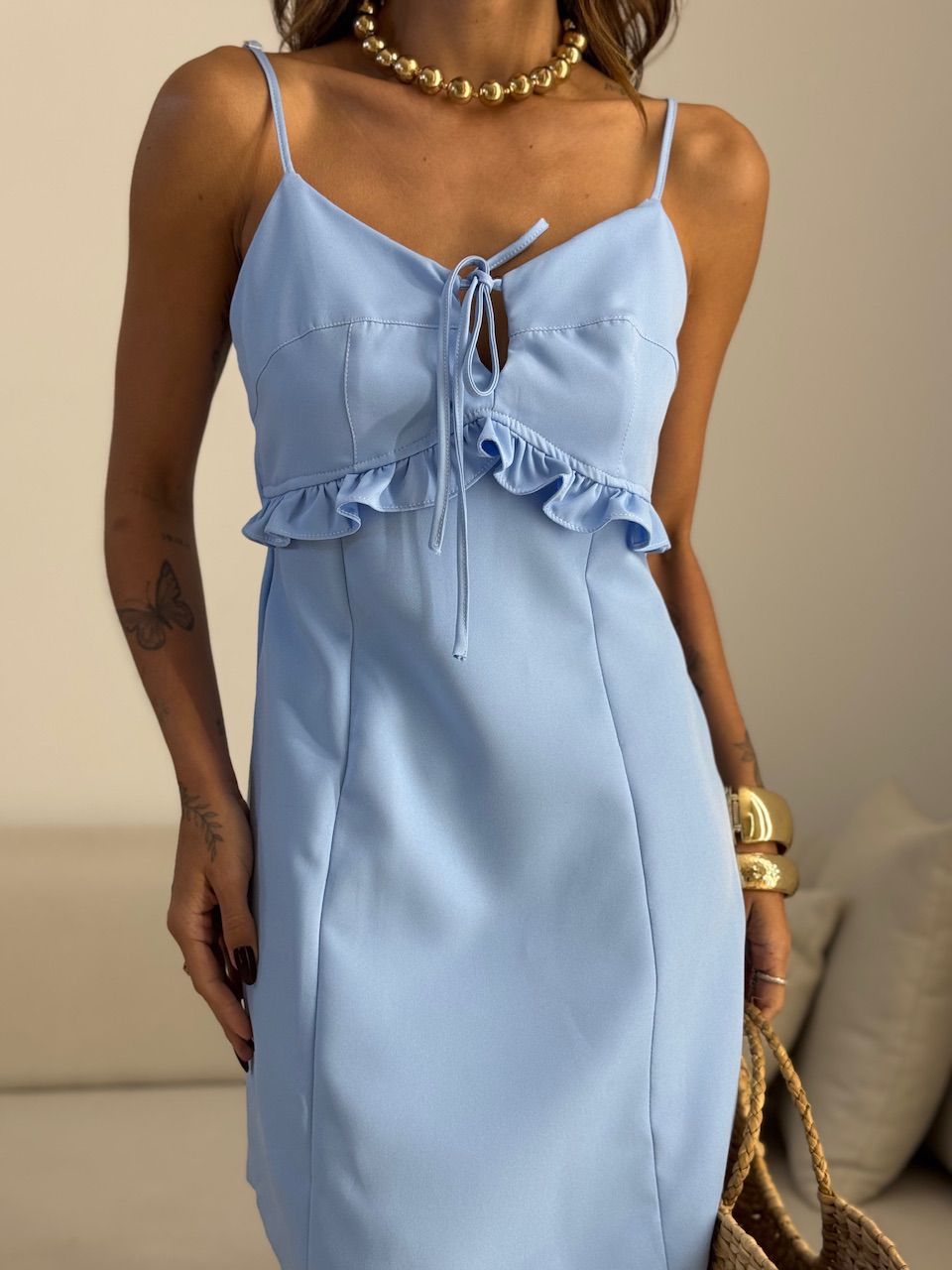 VESTIDO NICOLE CURTO AZUL