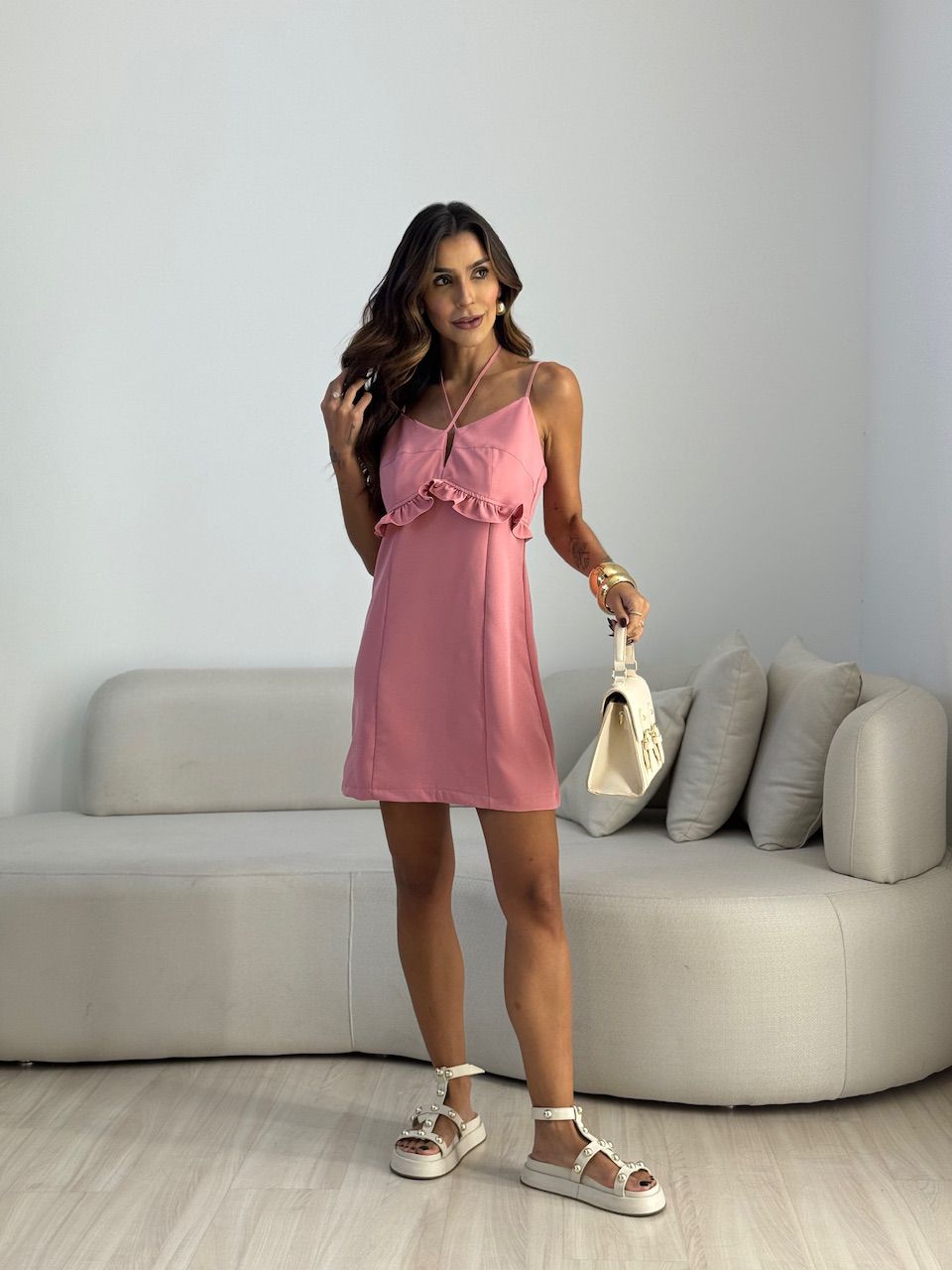 VESTIDO NICOLE CURTO ROSÊ