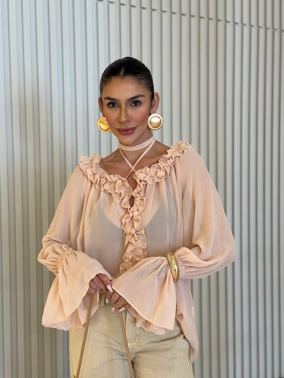 BATA CIBELE BABADO BEGE